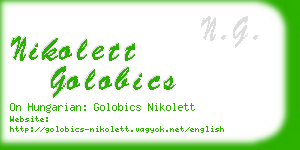 nikolett golobics business card